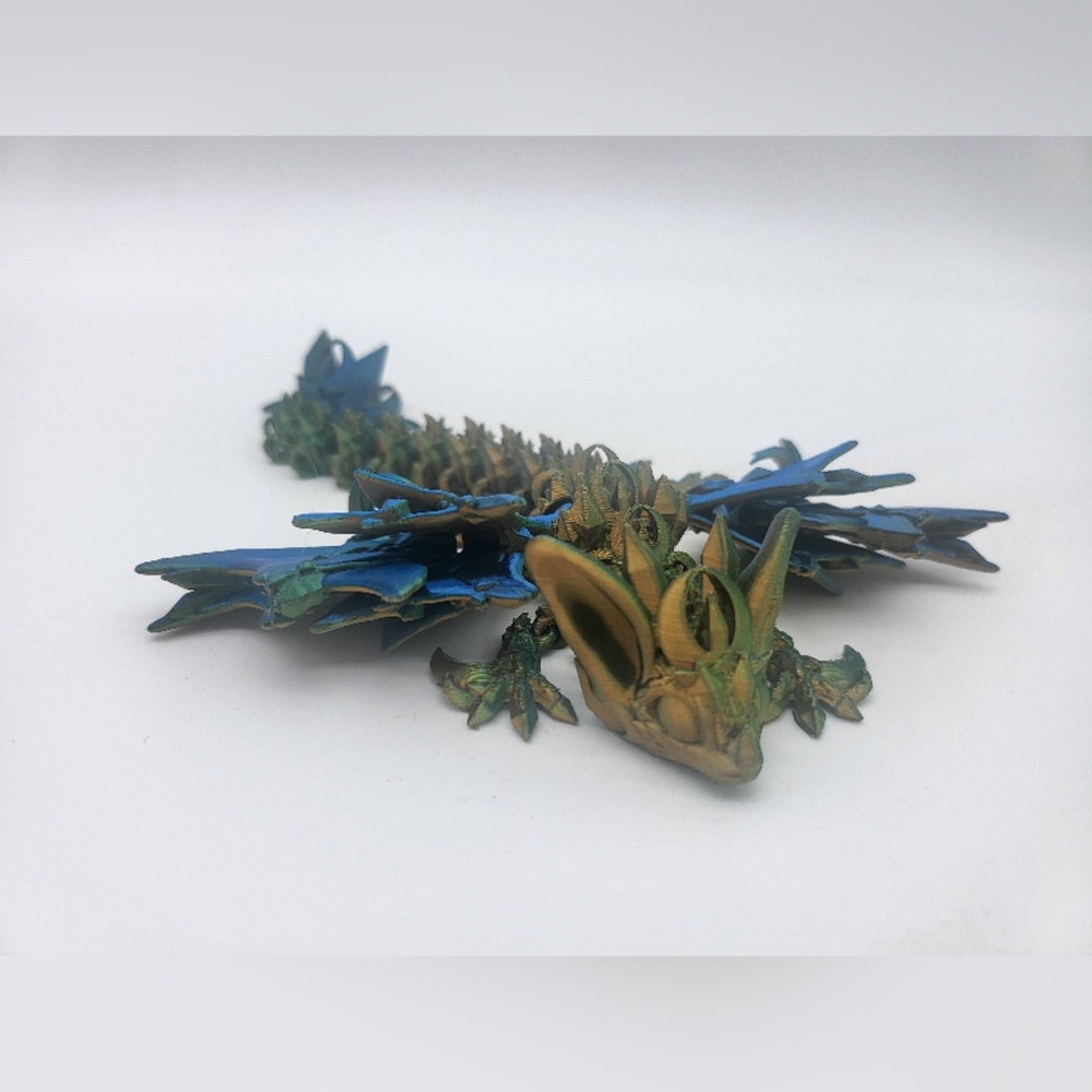 3D Printed Articulated Nightwing Dragon 8"